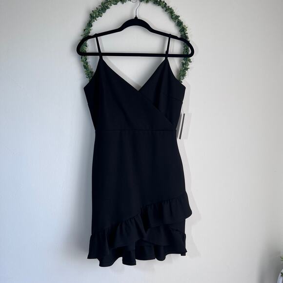 NWT Lulus Sealed With A Kiss Body Con Black Ruffle Dress Size: Medium - Picture 3 of 16